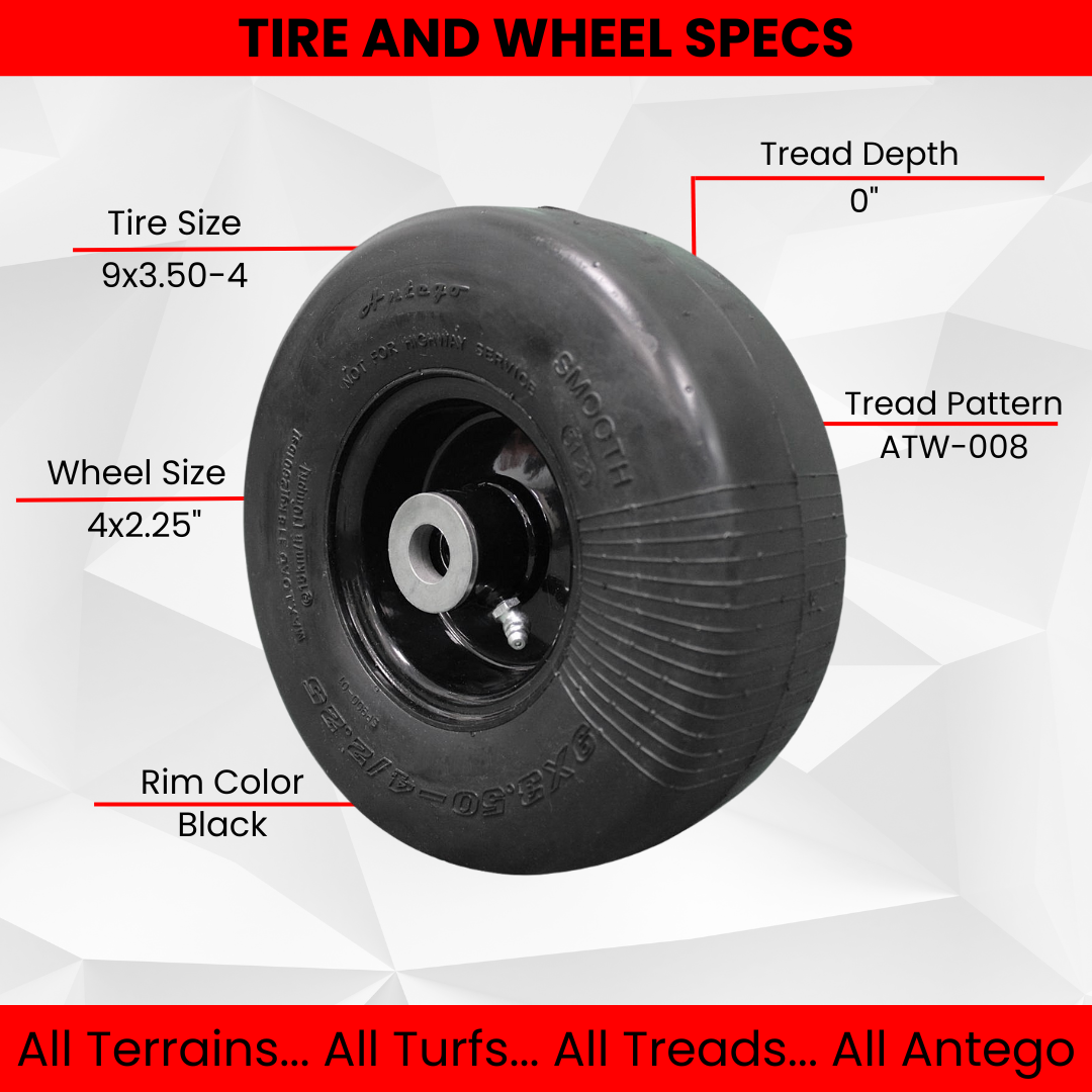 Ruota Posteriore 9x3.50-4 Con Cerchio E Cuscinetto 19mm – Per Scooter, ATV, Mobilità
