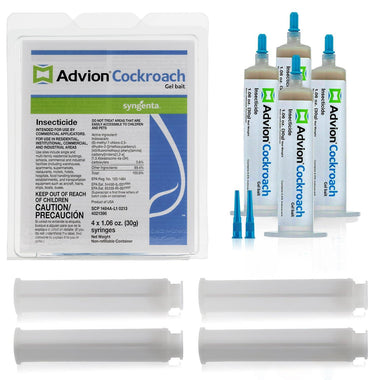 Advion Cockroach Gel Bait, 4 Tubes x 30-Grams, 4 Plunger and 4 Tips, German Roach Insect Pest Control, Indoor and Outdoor Use, Roach Killer Gel for American, German and Other Major Cockroach Species - 0