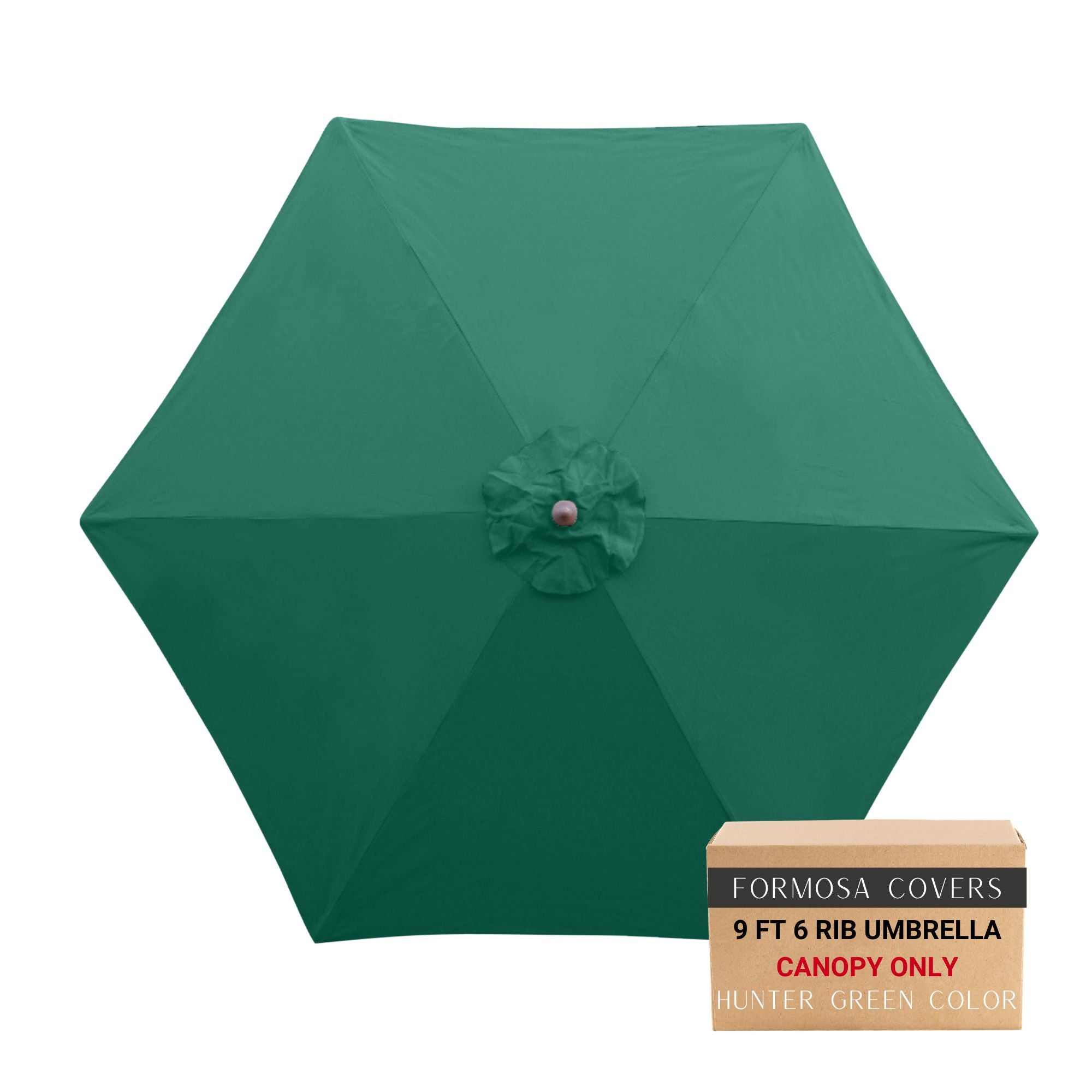 9ft Market Patio Umbrella 6 Rib Replacement Canopy Hunter Green