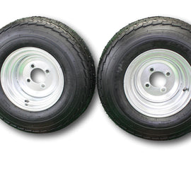 (Set of 2) 205/65-10 20.5x8.0-10 10 ply Load Range D super durable Antego Trailer Tire Wheel Assy - 4 Lug Galvanized Rim.