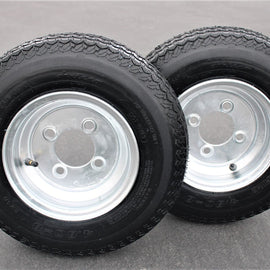2-Pack Antego Trailer Tire On Rim 480-8 4.80-8 Load C 4 Lug Galvanized Wheel.