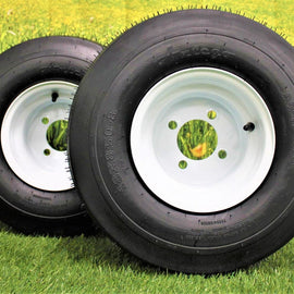 (Set of 2) 18x8.50-8 with 8x7 White Assembly for Golf Cart and Lawn Mower.