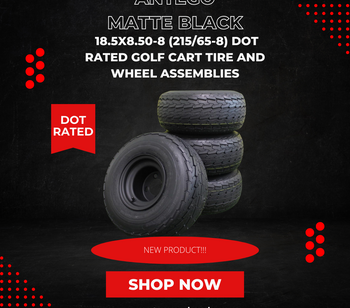 Discover the New 18x8.50-8 Matte Black DOT Rated Golf Cart Tire and Wheel Assemblies at Antego Wheels