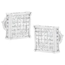 10K White Gold 2ct TDW Princess-Cut Composite Diamond Stud Earring (I-J ,I2-I3)-3