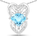 4.65 Carat Genuine Swiss Blue Topaz .925 Sterling Silver Pendant-1