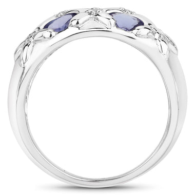 2.31 Carat Genuine Tanzanite .925 Sterling Silver Ring - 0