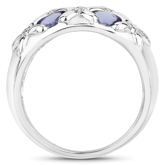2.31 Carat Genuine Tanzanite .925 Sterling Silver Ring