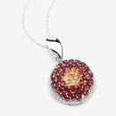 4.57 Carat Genuine Citrine and Garnet .925 Sterling Silver Pendant-4