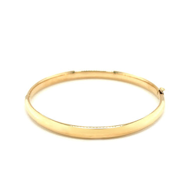 14k Yellow Gold Dome Design Polished Children's Bangle - 0