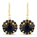 11.37 Carat Dyed Sapphire and Blue Sapphire .925 Sterling Silver Earrings-1