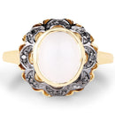 3.04 Carat Genuine White Moonstone and Black Diamond .925 Sterling Silver Ring-3