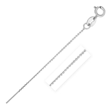 14k White Gold Diamond Cut Cable Link Chain 0.7mm