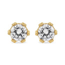 14K Yellow Gold 2.0 Cttw Round Diamond Crown Stud Earrings (I-J Color, I1-I2 Clarity)-1