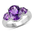 4.06 Carat Genuine Amethyst .925 Sterling Silver Ring-1