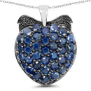 4.17 Carat Genuine Blue Sapphire .925 Sterling Silver Pendant-1