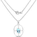 5.26 Carat Genuine Swiss Blue Topaz .925 Sterling Silver Pendant-2