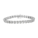 .925 Sterling Silver 1.0 Cttw Diamond Miracle-Set X-Link 7" Tennis Bracelet (I-J Color, I3 Clarity)-1