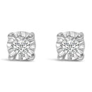 .925 Sterling Silver 1/10 Cttw Round Brilliant-Cut Lab Grown Diamond Miracle-Set Stud Earrings (F-G Color, VS1-VS2 Clarity)-3