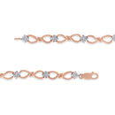 10K Rose Gold Plated .925 Sterling Silver 1/2 Cttw Diamond Infinity Link Tennis Bracelet (H-I Color, I2-I3 Clarity) -7â€-4