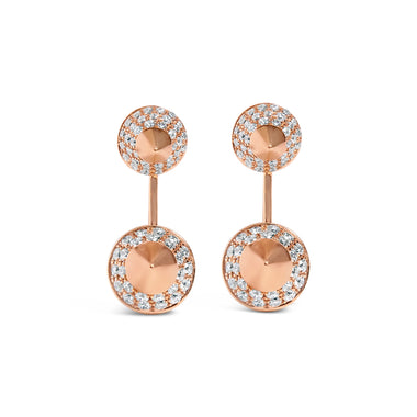 14K Rose Gold 1.00 Cttw Diamond Double Cone Jacket Stud Earring (G-H Color, SI1-SI2 Clarity) - 0