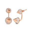 14K Rose Gold 1.00 Cttw Diamond Double Cone Jacket Stud Earring (G-H Color, SI1-SI2 Clarity)-1