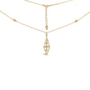 14K Yellow Gold 1.0 Cttw Diamond Studded Geometric Double Pyramid 18" Pendant Necklace (G-H Color, SI1-SI2 Clarity)-1