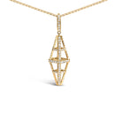 14K Yellow Gold 1.0 Cttw Diamond Studded Geometric Double Pyramid 18" Pendant Necklace (G-H Color, SI1-SI2 Clarity)-2