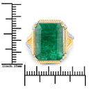 9.96 Carat Dyed Emerald and White Topaz .925 Sterling Silver Ring-4