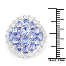 4.72 Carat Genuine Tanzanite and White Topaz .925 Sterling Silver Ring-3