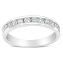 IGI Certified 1/2 Cttw Round Brilliant Cut Diamond 18K White Gold Channel Set Eternity Style Wedding Band Ring (H-I Color, I1-I2 Clarity) - Size 7-4