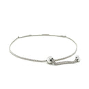 14k White Gold Smooth Curved Bar Lariat Design Bracelet-3