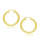 14k Yellow Gold Polished Hoop Earrings (30 mm)-1