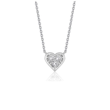 Diamond Heart Design Pendant in 14k White Gold