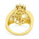 10K Yellow Gold 1 1/2 Cttw Diamond Cluster Tapered Shank Cocktail Ring Cocktail Ring (I-J Color, I1-I2 Clarity) - Ring Size 7-7