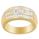 14K Yellow Gold 1ct. TDW Princess and Baguette-Cut Diamond Ring(H-I, SI1-SI2)-1