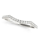 14k White Gold Diamond Pave Set Curved Wedding Band (1/8 cttw)-1