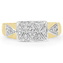 14K Yellow Gold Plated 0.21 Carat Genuine White Diamond .925 Sterling Silver Ring-3