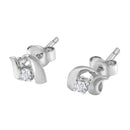 .925 Sterling Silver Round Cut Diamond Fashion Stud Earrings (0.10 cttw, I-J Color, I2-I3 Clarity)-4