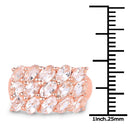 14K Rose Gold Plated 3.30 Carat Genuine Morganite .925 Sterling Silver Ring-3