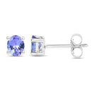 0.66 Carat Genuine Tanzanite .925 Sterling Silver Earrings-2