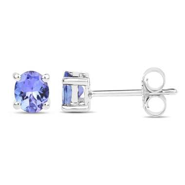 0.66 Carat Genuine Tanzanite .925 Sterling Silver Earrings - 0