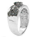0.27 Carat Genuine Blue Diamond .925 Sterling Silver Ring-2