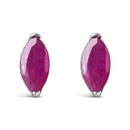 .925 Sterling Silver 1/2 Cttw Created Pink Ruby Gemstone Solitaire Stud Earrings-4