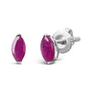 .925 Sterling Silver 1/2 Cttw Created Pink Ruby Gemstone Solitaire Stud Earrings-5