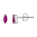 .925 Sterling Silver 1/2 Cttw Created Pink Ruby Gemstone Solitaire Stud Earrings-6