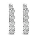 14K Gold 1/2 Cttw Diamond Earring Zig-Zagging Geometric Hoop Earrings (G-H Color, SI1-SI2)-2