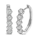 14K Gold 1/2 Cttw Diamond Earring Zig-Zagging Geometric Hoop Earrings (G-H Color, SI1-SI2)-1