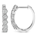 14K Gold 1/2 Cttw Diamond Earring Zig-Zagging Geometric Hoop Earrings (G-H Color, SI1-SI2)-3