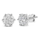 14K White Gold 1.00 Cttw Pie Cut Diamond Solitaire Style Stud Earring (H-I Color, SI1-SI2 Clarity)-2