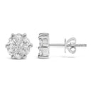 14K White Gold 1.00 Cttw Pie Cut Diamond Solitaire Style Stud Earring (H-I Color, SI1-SI2 Clarity)-3